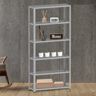 Estante Para Livros Com Estrutura Metalica 6 Prateleiras Cinza