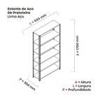 Estante Para Livros Com Estrutura Metálica 6 Prateleiras Verd