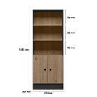 Estante Para Livros Cosenza Preto Carvalho Rustico