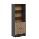 Estante Para Livros Cosenza Preto Carvalho Rustico