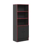 Estante Para Livros Cosenza Preto Vermelho