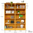 Estante Para Livros Dublin 8 Prateleiras Mel - Pnr Móveis