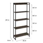 Estante Para Livros Dynamica 5 Prateleiras Carvalho Dark/pret