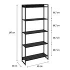 Estante Para Livros Dynamica 5 Prateleiras Preto Ônix/preto 1