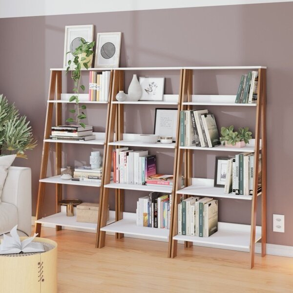 Estante Para Livros Escada 140cmx183cm 4 Prateleiras Tok Yesc