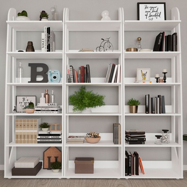 Estante Para Livros Floripa 15 Prateleiras Branco - Pnr Móveis