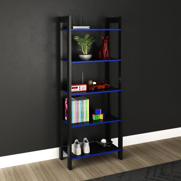 Estante Para Livros Gamer 5 Prateleiras Me4166 Preto/azul