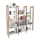 Estante Para Livros Haia 1,85x1,9m Yescasa Amêndoa/branco