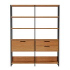 Estante Para Livros Home Office 100% Mdf 1 Porta 2 Gavetas Fr