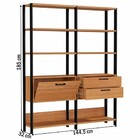 Estante Para Livros Home Office 100% Mdf 1 Porta 2 Gavetas Fr