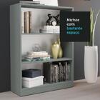 Estante Para Livros Home Sala Madesa 6907 Com 3 Nichos - Cinza