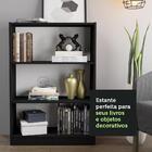 Estante Para Livros Home Sala Madesa 6907 Com 3 Nichos - Preto
