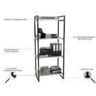 Estante Para Livros Industrial 145cmx60cm 4 Prateleiras Kuadr