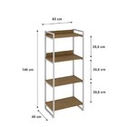 Estante Para Livros Industrial 145cmx60cm 4 Prateleiras Kuadra