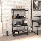 Estante Para Livros Industrial 145cmx80cm 4 Prateleiras Kuadr