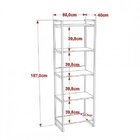 Estante Para Livros Industrial 187cmx60cm 5 Prateleiras Kuadr