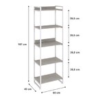 Estante Para Livros Industrial 187cmx60cm 5 Prateleiras Kuadra