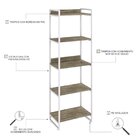 Estante Para Livros Industrial 187cmx60cm 5 Prateleiras Kuadra