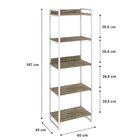 Estante Para Livros Industrial 187cmx60cm 5 Prateleiras Kuadra