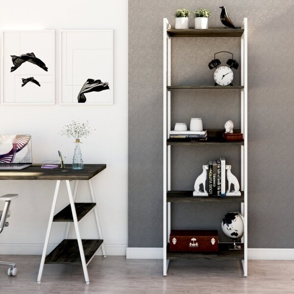 Estante Para Livros Industrial 187cmx60cm 5 Prateleiras Kuadra