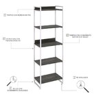 Estante Para Livros Industrial 187cmx60cm 5 Prateleiras Kuadra