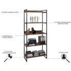 Estante Para Livros Industrial 187cmx80cm 5 Prateleiras Kuadr