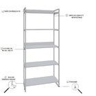 Estante Para Livros Industrial 187cmx80cm 5 Prateleiras Kuadra