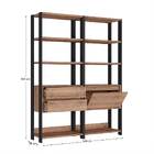 Estante Para Livros Industrial 1 Porta 2 Gavetas Preto/solanu