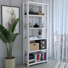 Estante Para Livros Industrial 1 Porta 3 Prateleiras Branco -