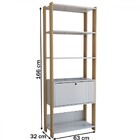 Estante Para Livros Industrial 1 Porta 3 Prateleiras Off Whit