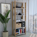 Estante Para Livros Industrial 1 Porta 3 Prateleiras Off Whit