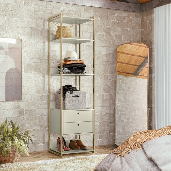 Estante Para Livros Industrial 2 Gavetas 5 Prateleiras 03  Of