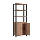 Estante Para Livros Industrial 2 Portas Preto/solanum - Fosca