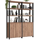 Estante Para Livros Industrial 4 Portas Preto/solanum - Fosca