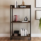 Estante Para Livros Industrial Aço 3 Prateleiras Nogal/preto