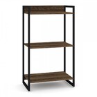 Estante Para Livros Industrial Aço 3 Prateleiras Nogal/preto