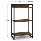 Estante Para Livros Industrial Aço 3 Prateleiras Nogal/preto