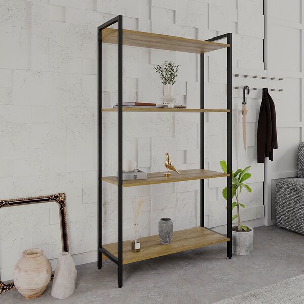 Estante Para Livros Industrial Aço Multiuso 4 Prateleiras 146