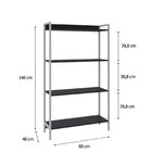 Estante Para Livros Industrial Aço Multiuso 4 Prateleiras 146