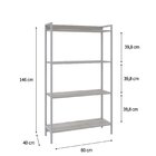 Estante Para Livros Industrial Aço Multiuso 4 Prateleiras 146