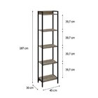 Estante Para Livros Industrial Aço Multiuso 5 Prateleiras 187