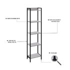 Estante Para Livros Industrial Aço Multiuso 5 Prateleiras 187
