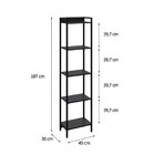 Estante Para Livros Industrial Aço Multiuso 5 Prateleiras 187