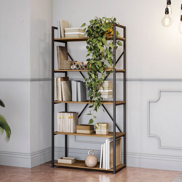 Estante Para Livros Industrial Alta 5 Prateleiras 150cmx72 Fr