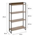 Estante Para Livros Industrial Multiuso 4 Prateleiras 146x80c