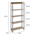 Estante Para Livros Industrial Multiuso 5 Prateleiras 187x80c