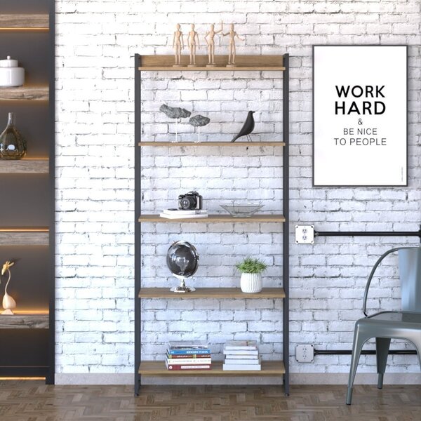 Estante Para Livros Industrial Multiuso 5 Prateleiras 187x80c