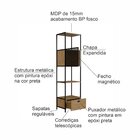 Estante Para Livros Industrial Retrô Alta 1 Porta 1 Gaveta Ma