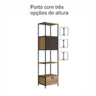 Estante Para Livros Industrial Retrô Alta 1 Porta 1 Gaveta Ma