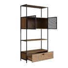 Estante Para Livros Industrial Retrô Alta 2 Portas 1 Gaveta M